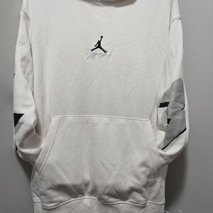 Jordan White Hoodie with Black Logo